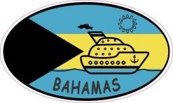 Flag Oval Cruise Ship Bahamas Vinyl Sticker