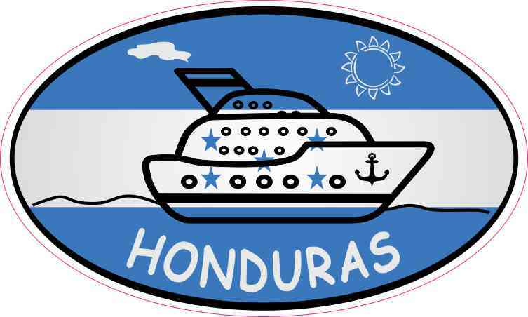 Flag Oval Cruise Ship Honduras Vinyl Sticker