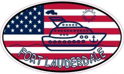 Flag Oval Cruise Ship Fort Lauderdale Vinyl Sticker