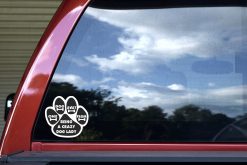 One Dog Away from Crazy Dog Lady Vinyl Sticker