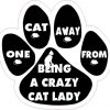 One Cat Away from Crazy Cat Lady Vinyl Sticker