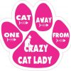 One Cat Away from Crazy Cat Lady Vinyl Sticker