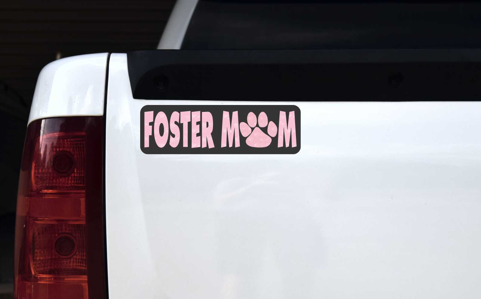 Paw Print Foster Mom Vinyl Sticker