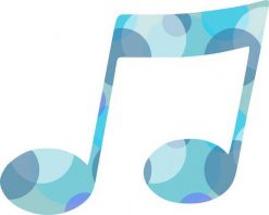 Bubbly Blue Double Eighth Note Vinyl Sticker