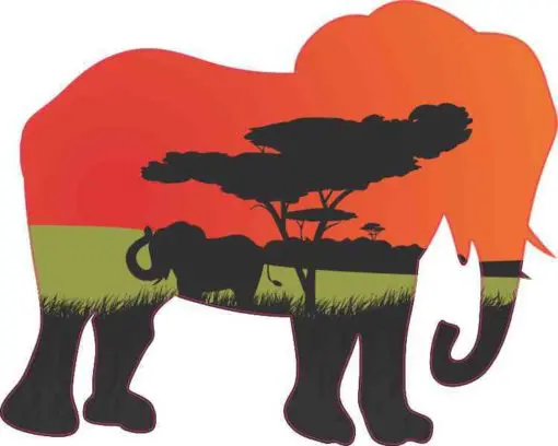Serengeti Elephant Vinyl Sticker