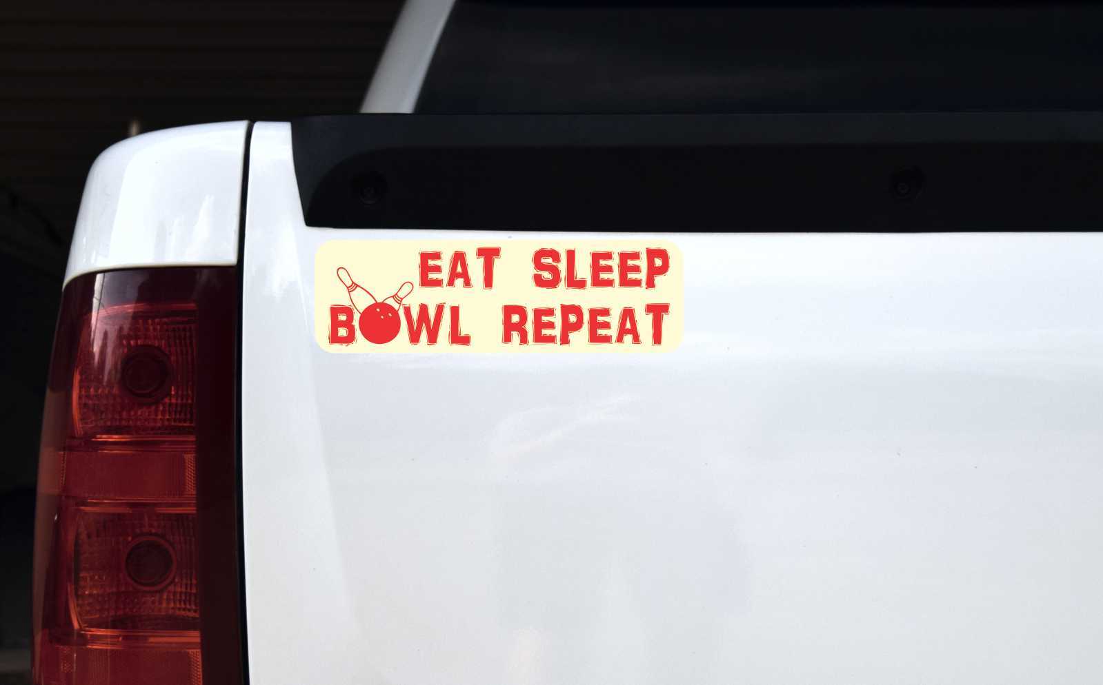 Eat Sleep Bowl Repeat Vinyl Sticker