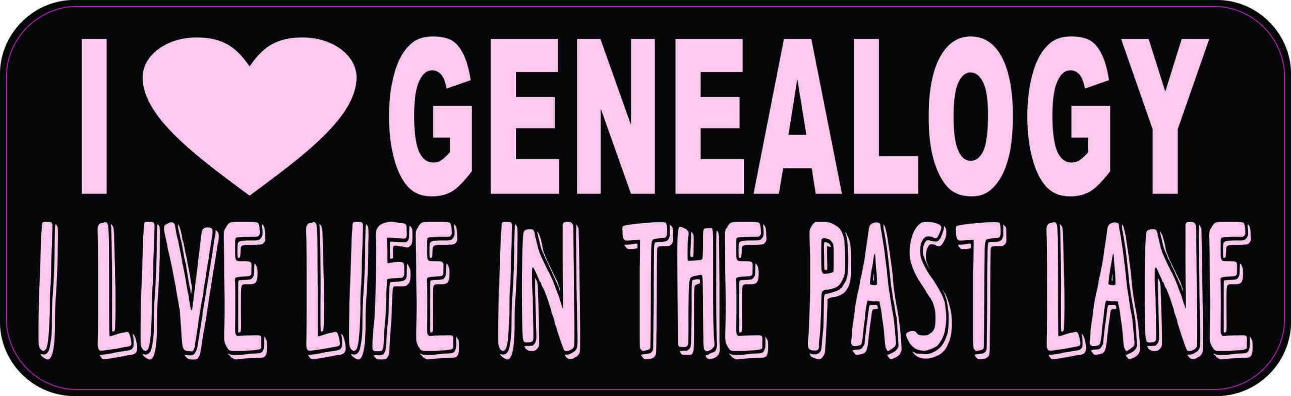I Love Genealogy Vinyl Sticker
