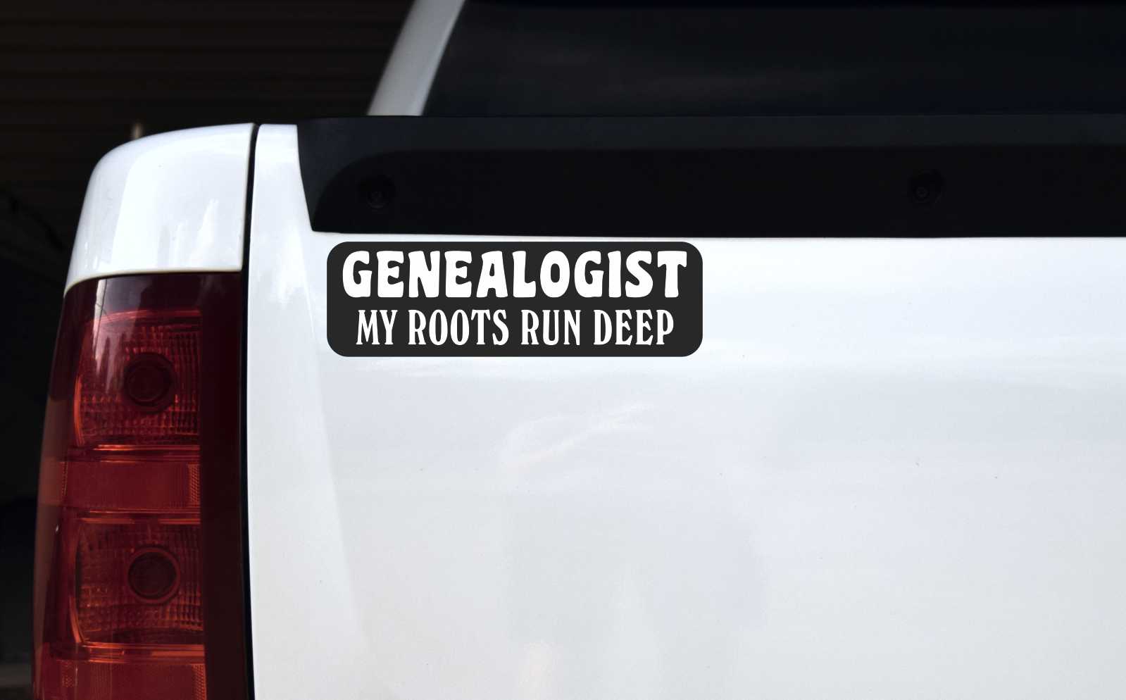 Genealogist My Roots Run Deep Vinyl Sticker