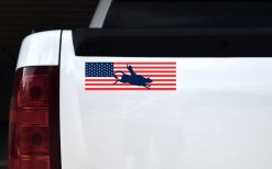 USA Flag Cowboy Vinyl Sticker