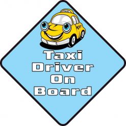 Taxi Driver on Board Vinyl Sticker
