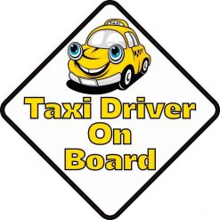 Taxi Driver on Board Vinyl Sticker