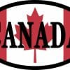 4in x 2.5in Flag Oval Canada Vinyl Sticker