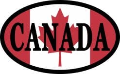 4in x 2.5in Flag Oval Canada Vinyl Sticker