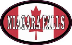 Oval Canadian Flag Niagara Falls Vinyl Sticker