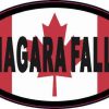 Oval Canadian Flag Niagara Falls Vinyl Sticker