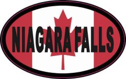 Oval Canadian Flag Niagara Falls Vinyl Sticker