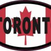 Oval Canadian Flag Toronto Vinyl Sticker