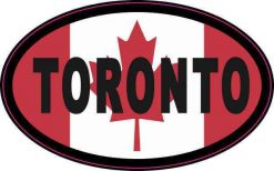 Oval Canadian Flag Toronto Vinyl Sticker