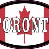 Oval Canadian Flag Toronto Vinyl Sticker