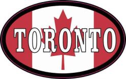 Oval Canadian Flag Toronto Vinyl Sticker