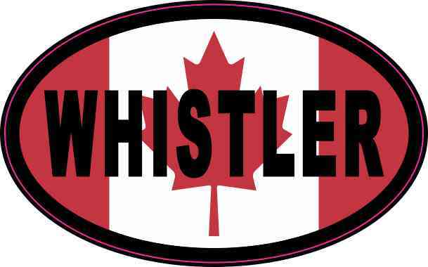 Oval Canadian Flag Whistler Vinyl Sticker
