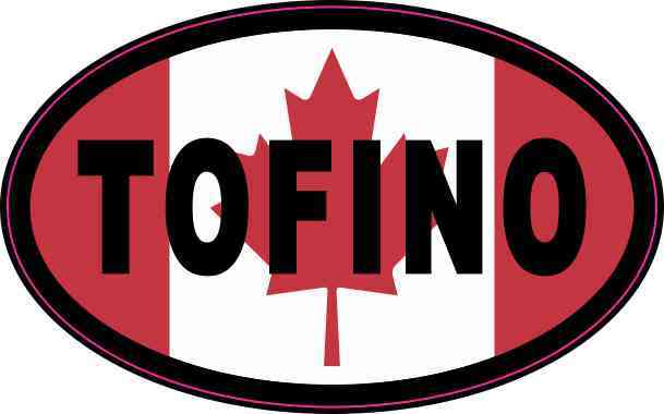 Oval Canadian Flag Tofino Vinyl Sticker