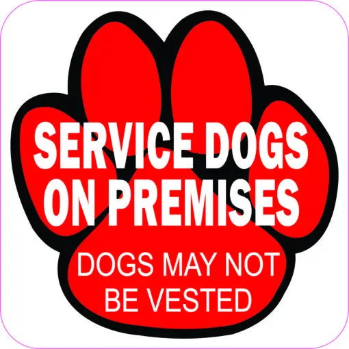 Service Dogs on Premises Vinyl Sticker