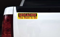 The Hunt Is On Geocacher Vinyl Sticker