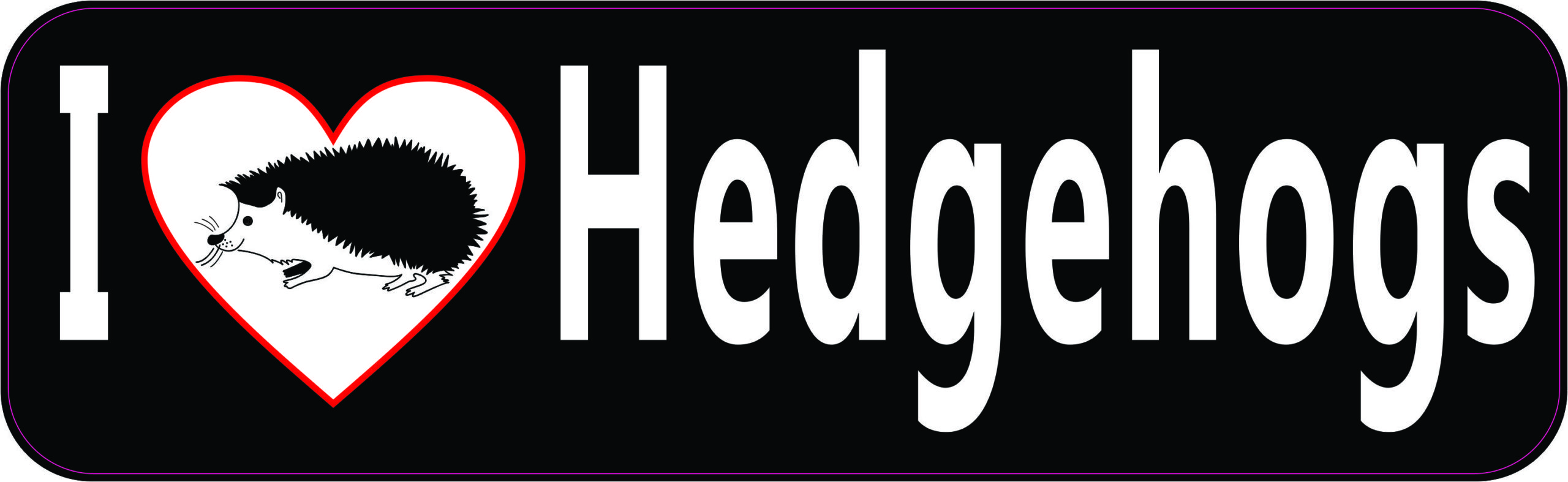 I Love Hedgehogs Vinyl Sticker