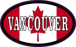 Oval Canadian Flag Vancouver Vinyl Sticker