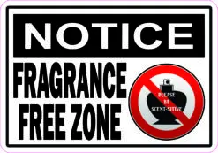 Notice Fragrance Free Zone Vinyl Sticker