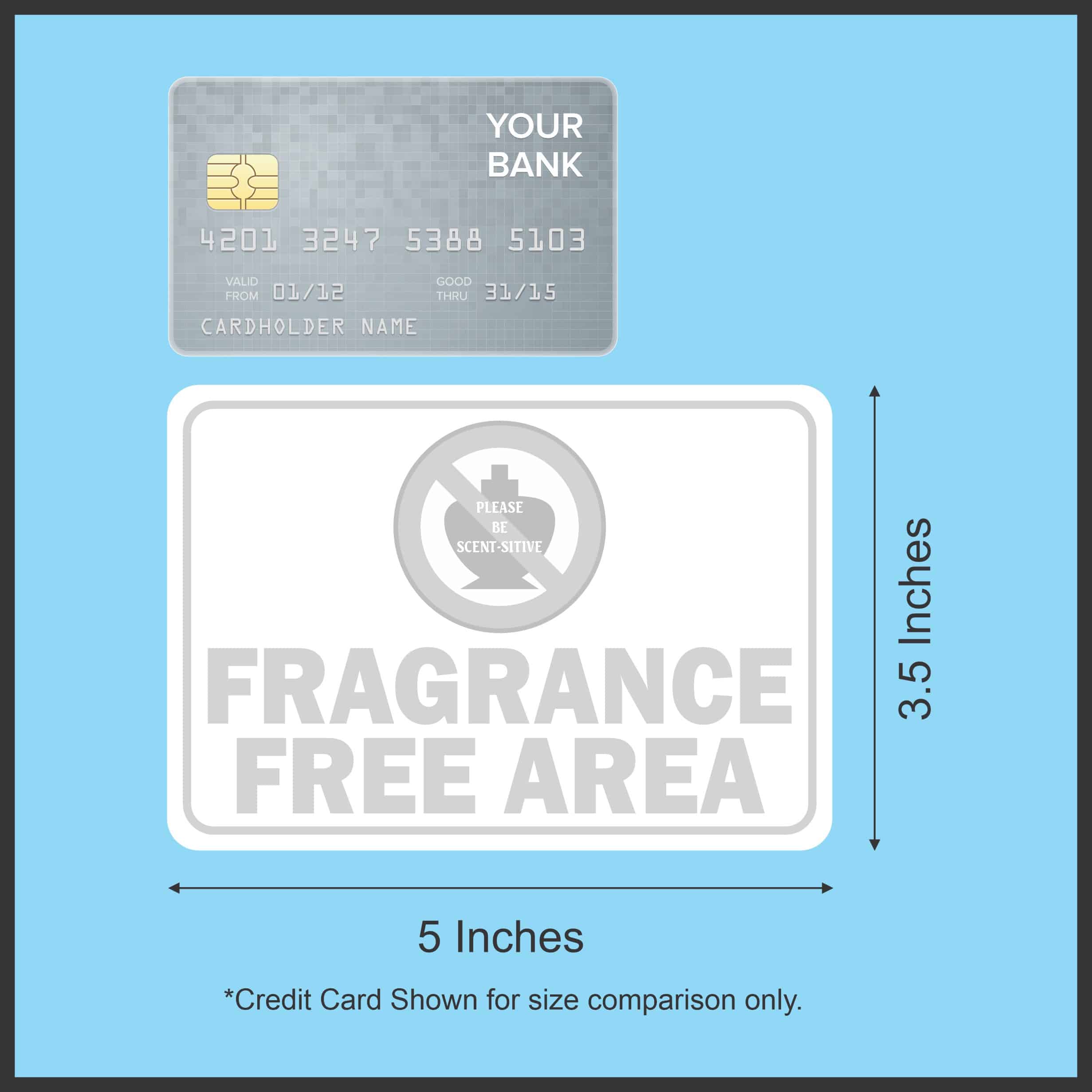 5in x 3.5in Grayscale Fragrance Free Area Vinyl Sticker