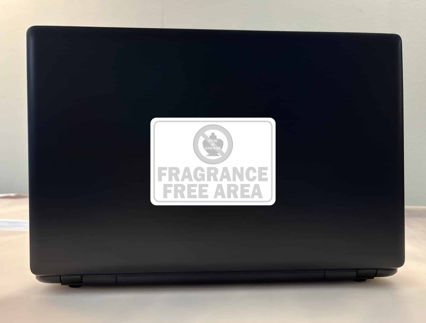 5in x 3.5in Grayscale Fragrance Free Area Vinyl Sticker