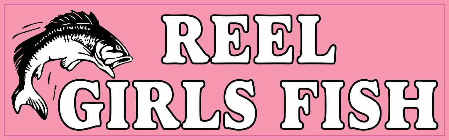 Pink Reel Girls Fish Magnet