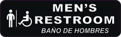 English Spanish Handicap Accessible Mens Restroom Vinyl Sticker