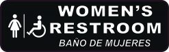 English Spanish Handicap Accessible Womens Restroom Vinyl Sticker
