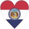Heart Shaped Missouri Flag Vinyl Sticker