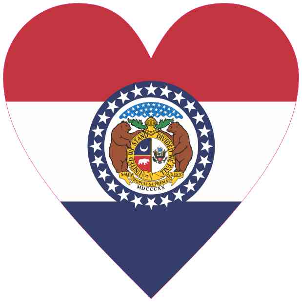 Heart Shaped Missouri Flag Vinyl Sticker