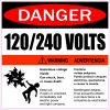 Hazardous Voltage 120/240 Volts Magnet