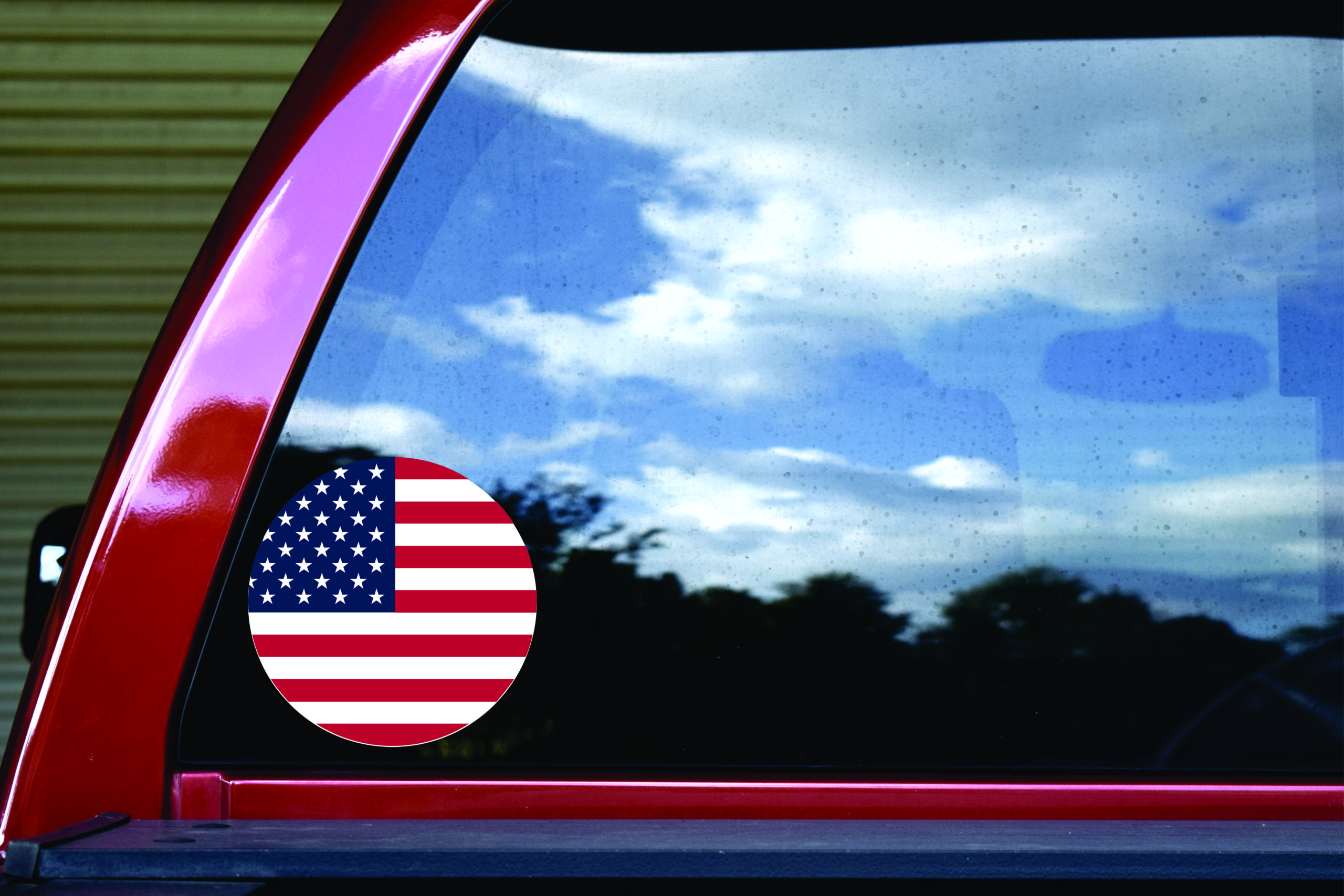 Circular US Flag Vinyl Sticker