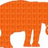 Orange Elephant Vinyl Sticker