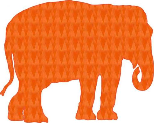 Orange Elephant Vinyl Sticker