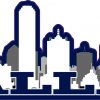 Navy Dallas Skyline Vinyl Sticker