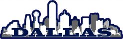 Navy Dallas Skyline Vinyl Sticker