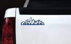 10in x 3.25in Navy Dallas Skyline Vinyl Sticker
