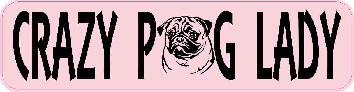 Crazy Pug Lady Vinyl Sticker