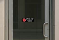 10in x 3in Service Dogs on Premises Vinyl Sticker