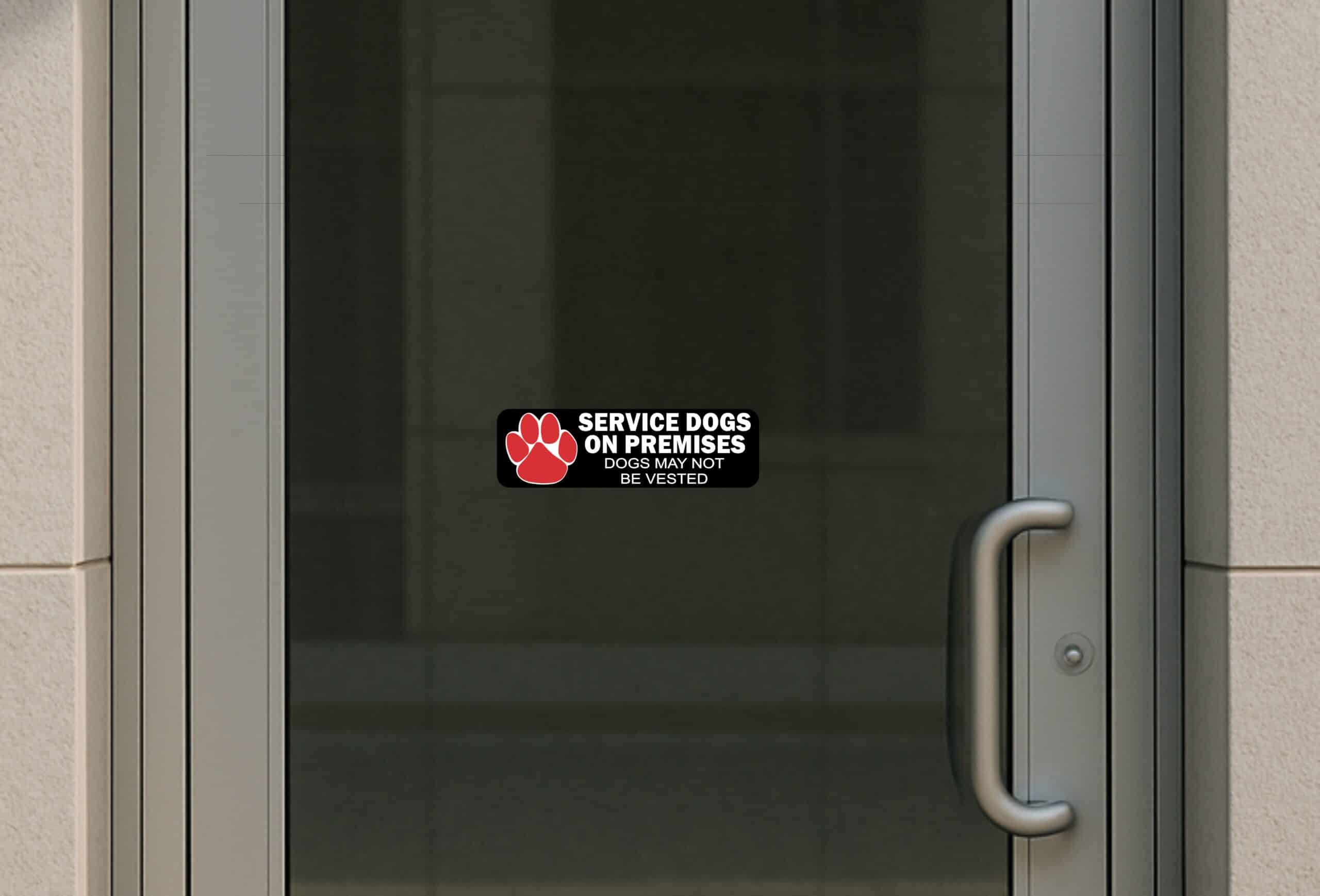 10in x 3in Service Dogs on Premises Vinyl Sticker