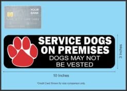 10in x 3in Service Dogs on Premises Magnet