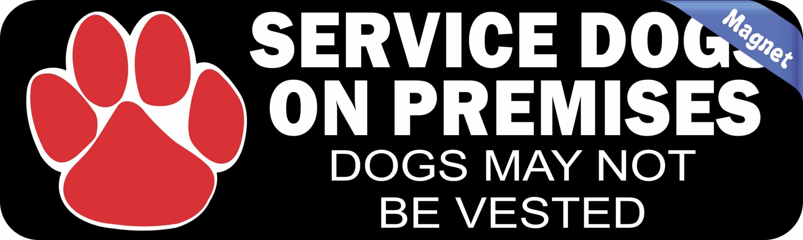 10in x 3in Service Dogs on Premises Magnet